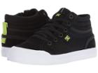 Dc Kids Evan Hi Zip (little Kid/big Kid) (black/lime) Boys Shoes