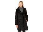 French Connection Hooded Faux Shearling Zipper Front (black) Women's Coat