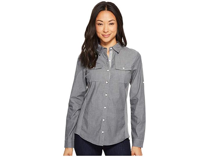 Kuhl Kiley Long Sleeve Shirt (charcoal/daylily) Women's Long Sleeve Button Up