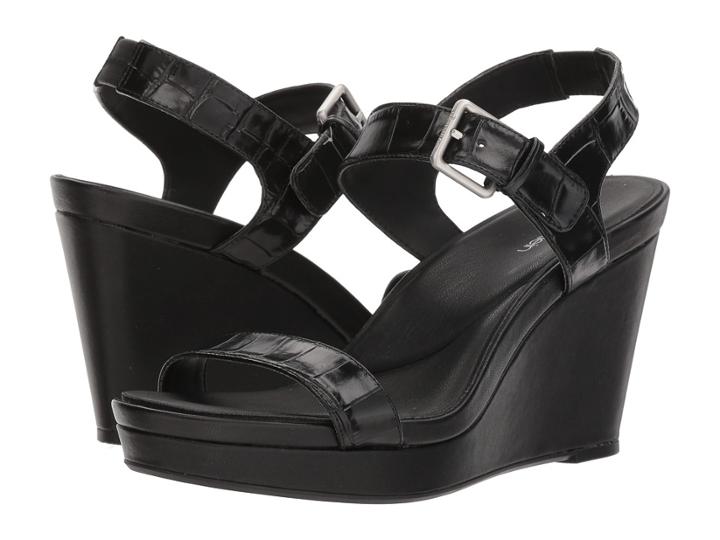 Calvin Klein Jacie Wedge Sandal (black) Women's Wedge Shoes