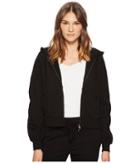 Vince Cropped Full Zip Hoodie (black) Women's Sweatshirt