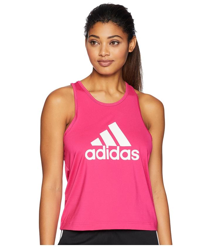 Adidas Designed-2-move Logo Tank Top (real Magenta) Women's Sleeveless