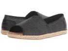 Toms Alpargata Open Toe (black Metallic Linen) Women's Flat Shoes