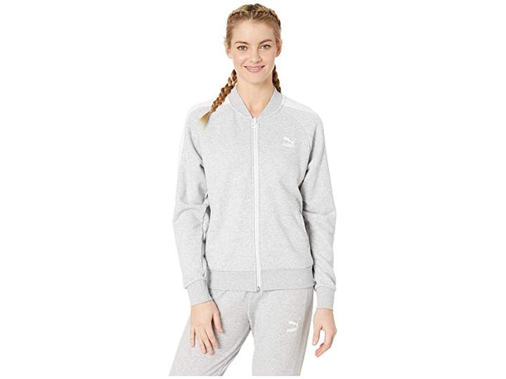 Puma Classics T7 Track Jacket Ft (light Grey Heather) Women's Clothing