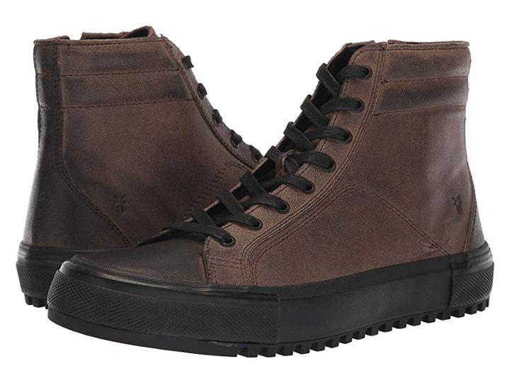 Frye Varick High (grey Waxed Veg Tan) Men's Lace Up Casual Shoes