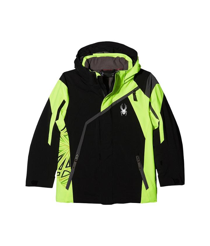Spyder Kids Challenger Jacket (big Kids) (black/bryte Yellow/polar) Boy's Jacket