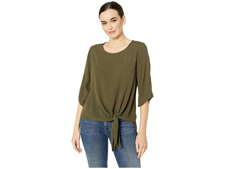 Bobeau Side Tie Crepton (grape Leaf) Women's T Shirt