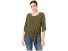 Bobeau Side Tie Crepton (grape Leaf) Women's T Shirt