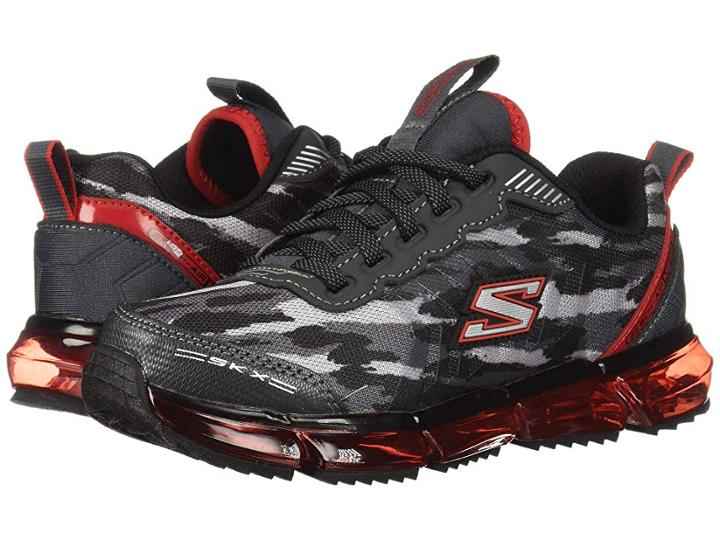 Skechers Kids Skech Air-mega (little Kid/big Kid) (charcoal/red) Boy's Shoes
