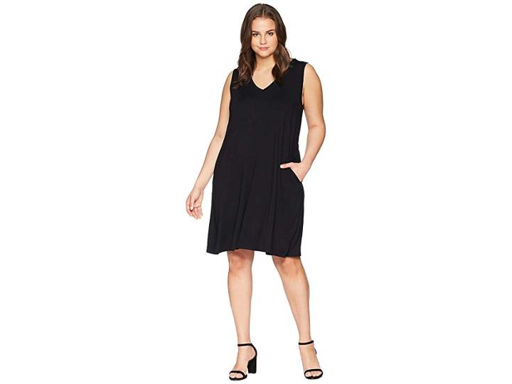 Karen Kane Plus Plus Size Sleeveless Pocket Dress (black) Women's Dress
