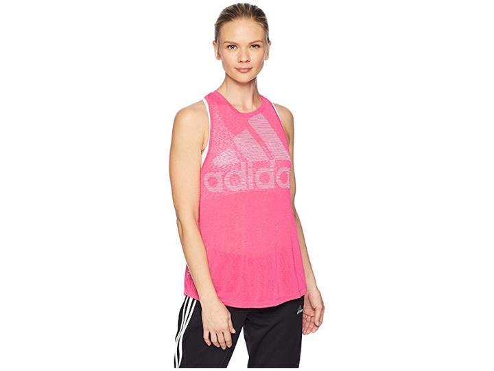 Adidas Made 2 Move 3-stripes Tank Top (real Magenta) Women's Sleeveless