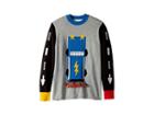 Stella Mccartney Kids Lucky Printed Long Sleeve Sweater (toddler/little Kids/big Kids) (grey/black) Boy's Sweater