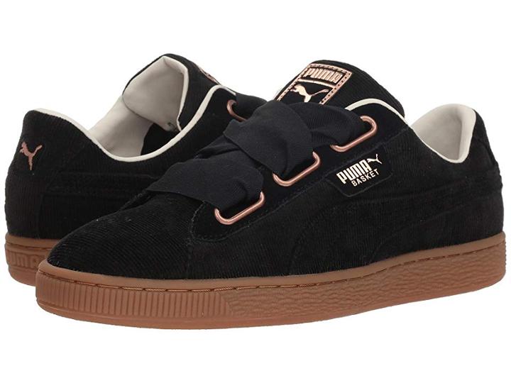 Puma Basket Heart Corduroy (puma Black/puma Black) Women's Shoes