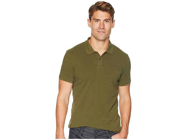Scotch & Soda Classic Garment-dyed Pique Polo (army) Men's Short Sleeve Pullover