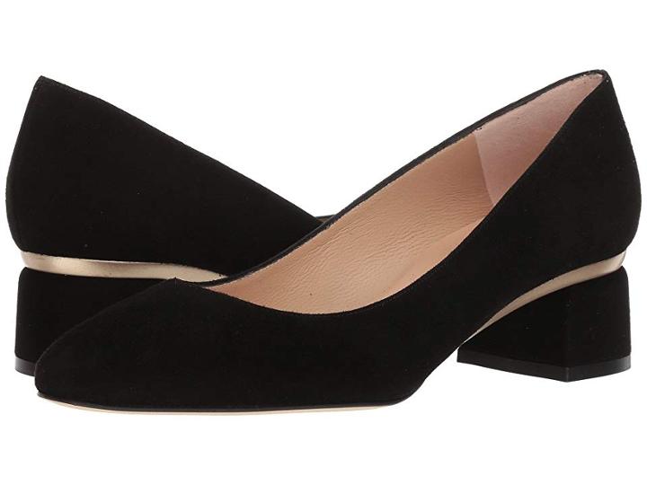 L.k. Bennett Nuriya (black/gold Suede) Women's 1-2 Inch Heel Shoes