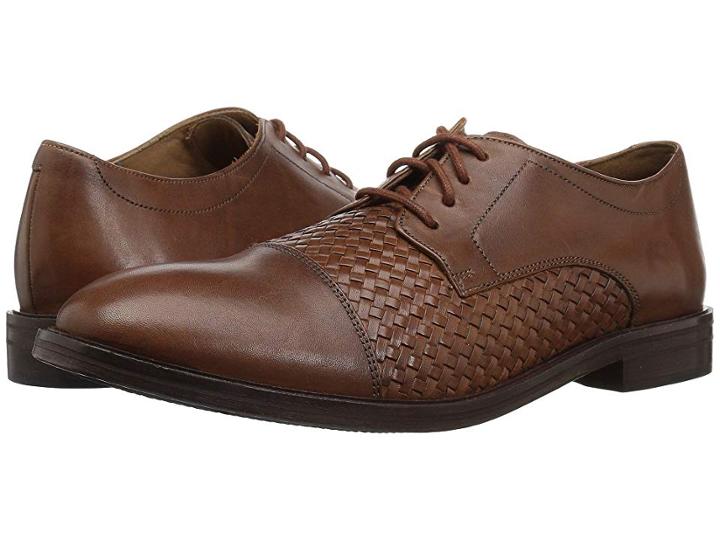 Bostonian Mckewen Cap (dark Tan Weave) Men's Lace Up Cap Toe Shoes