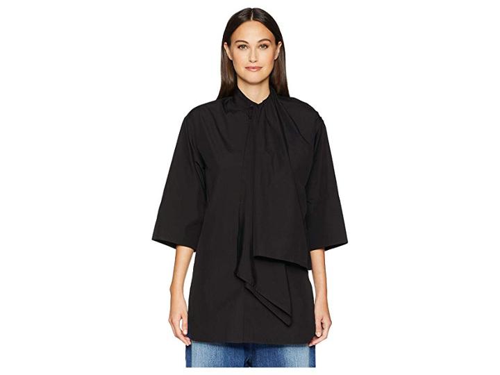 Y's By Yohji Yamamoto K-asymmetry Short Sleeve Shirt (black) Women's Clothing