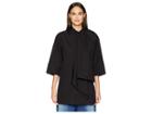 Y's By Yohji Yamamoto K-asymmetry Short Sleeve Shirt (black) Women's Clothing