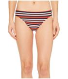 Tommy Hilfiger True Tommy Stripe Classic Bikini Bottom (core Navy) Women's Swimwear