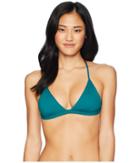 Billabong Sol Searcher Fixed Triangle Bikini Top (deep Lagoon) Women's Swimwear