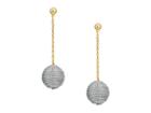 Kenneth Jay Lane Silver Thread Wrapped Ball On Gold Chain Drop Post Earrings (silver) Earring