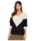 Moon River Long Sleeve Top (ivory Multi) Women's Clothing