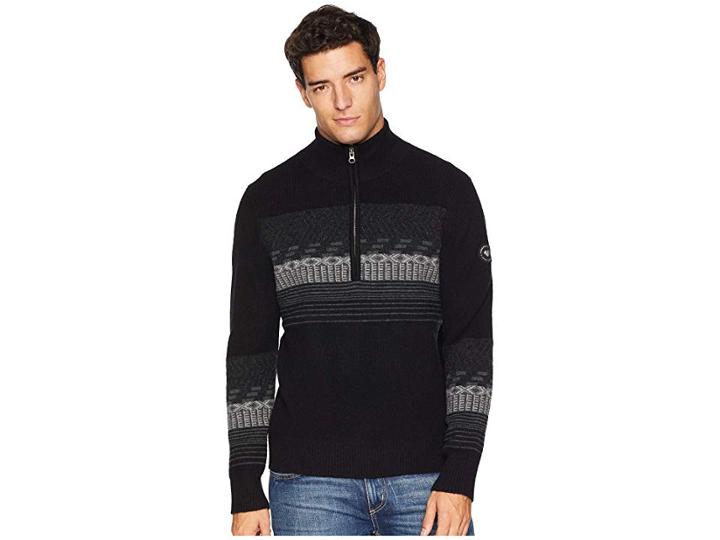 Obermeyer Textured 1/2 Zip Sweater (black) Men's Sweater