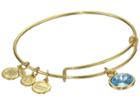Alex And Ani March Birthstone Charm Bangle (rafaelian Gold Finish) Bracelet