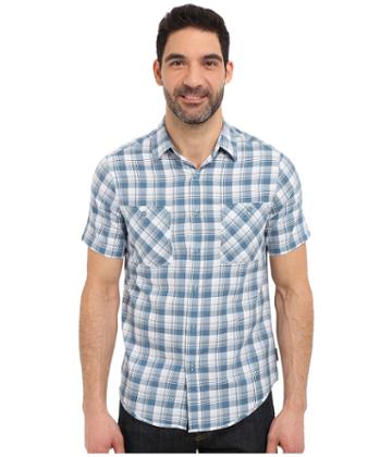 Royal Robbins Biscayne Bay Plaid Short Sleeve Shirt (tide Pool) Men's Short Sleeve Button Up
