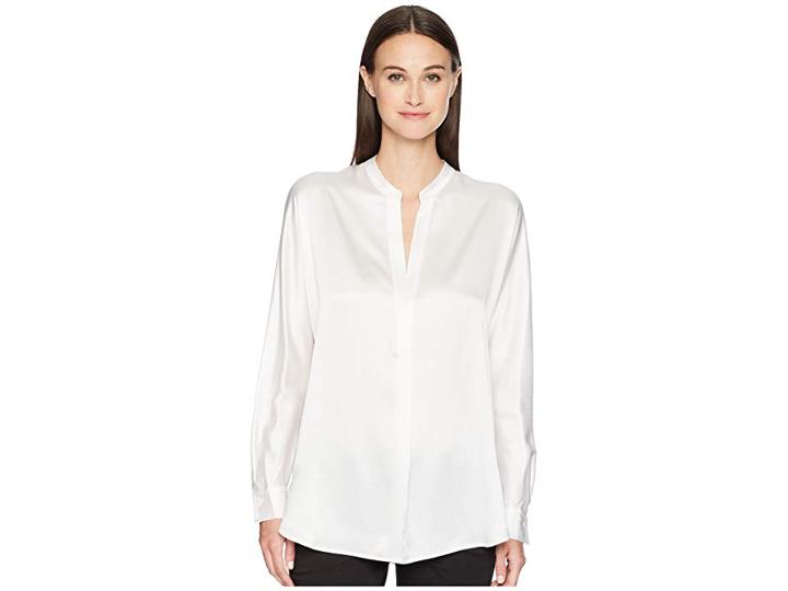 Vince Collar Band Blouse (optic White) Women's Blouse