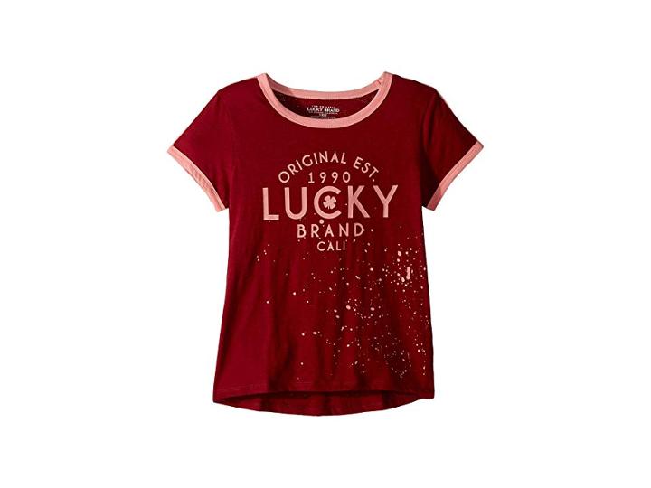 Lucky Brand Kids Eliosa Tee (big Kids) (biking Red) Girl's T Shirt