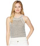 Kenneth Cole New York Cropped Tank Top (white Combo) Women's Sleeveless