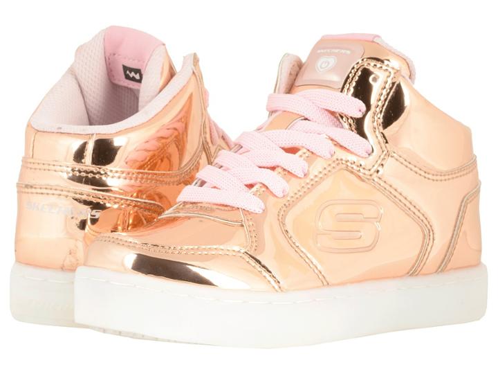 Skechers Kids Energy 10771l Lights (little Kid/big Kid) (rose Gold) Girl's Shoes
