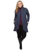 B Collection By Bobeau Plus Size Peri Brushed French Terry Jacket (navy) Women's Coat