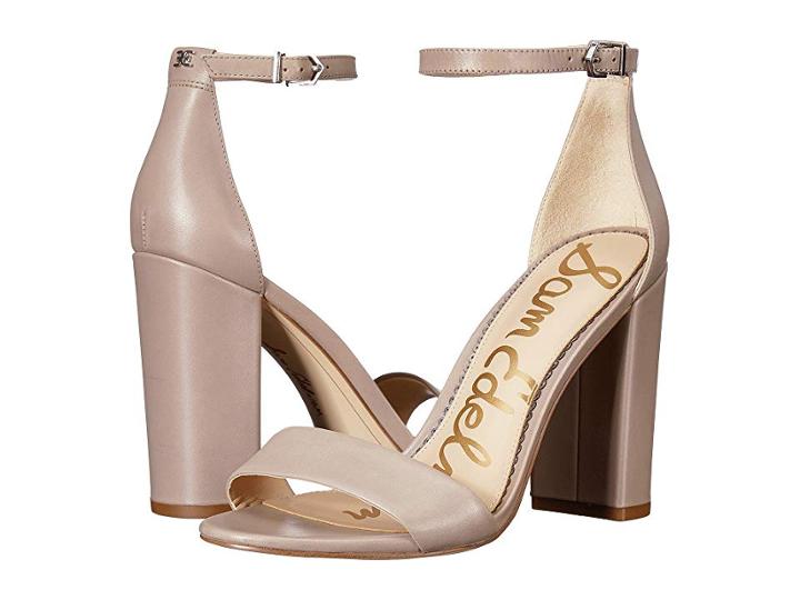 Sam Edelman Yaro Ankle Strap Sandal Heel (winter Sky Vaquero Saddle Leather) Women's Dress Sandals