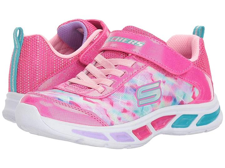 Skechers Kids Litebeams 10921l Lights (little Kid/big Kid) (neon Pink/multi) Girl's Shoes