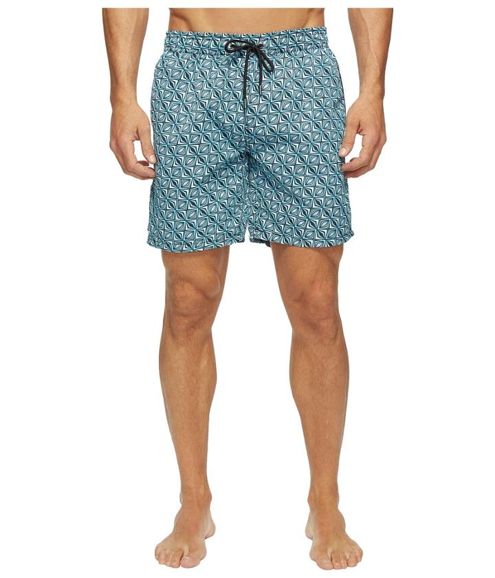 Mr. Swim Triangular Printed Dale Swim Trunk (turquoise) Men's Swimwear