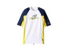 O'neill Kids Skins Short Sleeve Crew (little Kids/big Kids) (white/yellow/navy) Kid's Swimwear