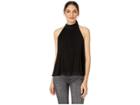 1.state Halter Tie Pleated Gauze Chiffon Blouse (rich Black) Women's Blouse