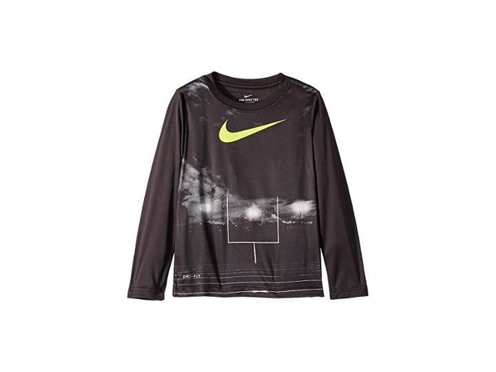 Nike Kids Friday Night Lights Dri-fit Long Sleeve Tee (little Kids) (volt/black) Boy's Clothing