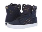 Supra Kids Skytop (little Kid/big Kid) (navy/gold Crown/white) Boys Shoes