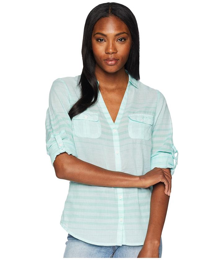 Columbia Sun Driftertm L/s Shirt (pixie Stripe) Women's Long Sleeve Button Up