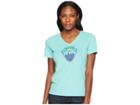 Life Is Good Take A Hike Cool Vee Tee (cool Aqua) Women's T Shirt