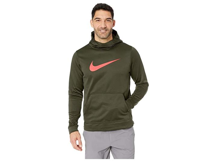 Nike Therma Hybrid Pullover Hoodie (sequoia/university Red) Men's Sweatshirt