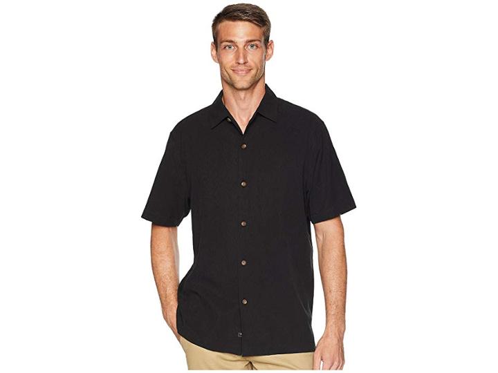 Tommy Bahama Bahama Reserve Embroidered Camp Shirt (black) Men's Clothing