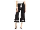 Eci Double Tiered Cha Cha Pants With Piping Detail (black/off-white) Women's Casual Pants