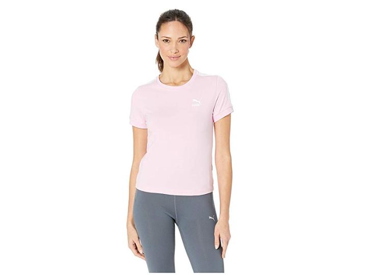 Puma Classics Tight T7 Tee (pale Pink) Women's T Shirt