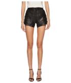 The Kooples Leather Shorts With Button Details (black) Women's Shorts