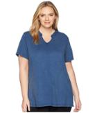 Aventura Clothing Plus Size Casia Short Sleeve Top (blue Indigo) Women's Clothing