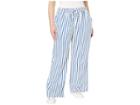 Lauren Ralph Lauren Plus Size Striped Drawcord Twill Pants (silk White/blue Ocean) Women's Casual Pants